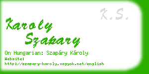karoly szapary business card